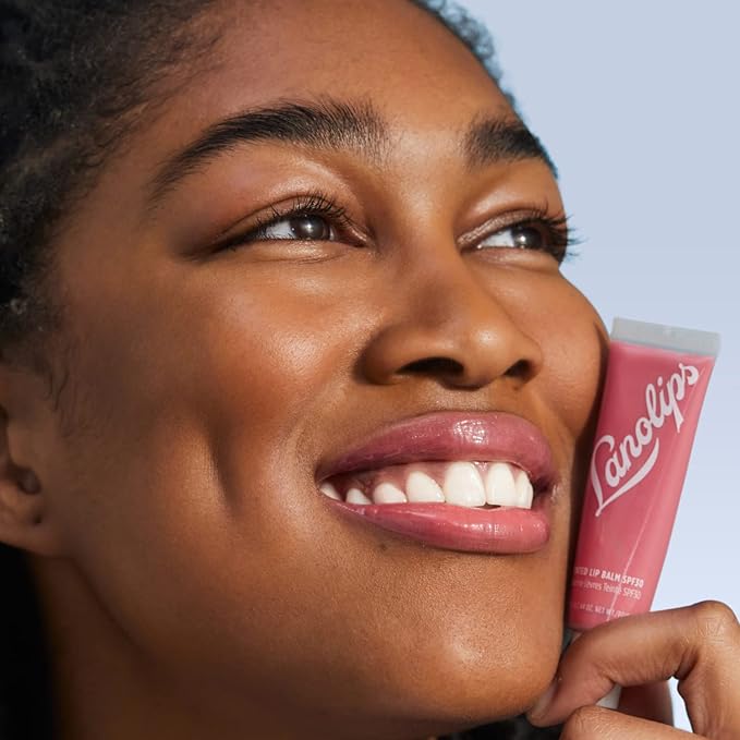 Lanolips Tinted Balm, Rhubarb - Moisturizing Lip Tint with Lanolin and Gloss for Shiny, Hydrated Lips - Hydrating Lip Balm for Dry Lips (12.5g / 0.44oz)-Velvo Beauty