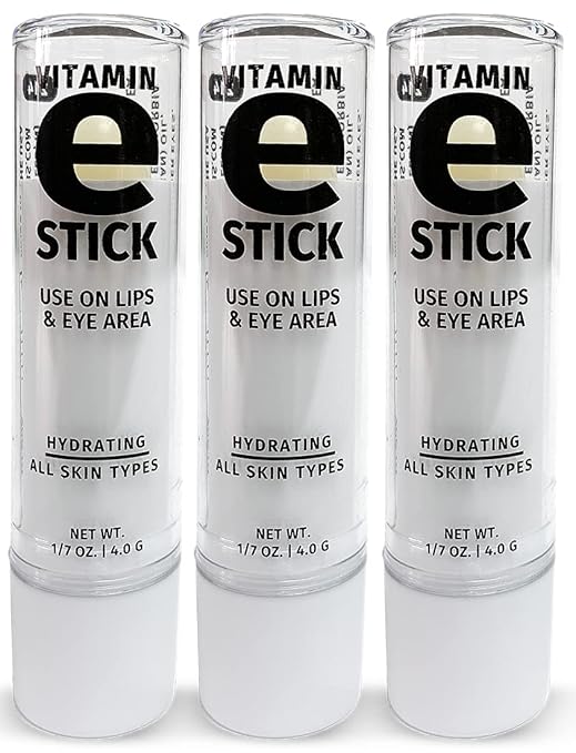 Reviva Labs Vitamin E Stick Balm - Soothing Moisturizer for All Skin Types, Dry Skin Relief, 1/8 oz (3 Pack)-Velvo Beauty