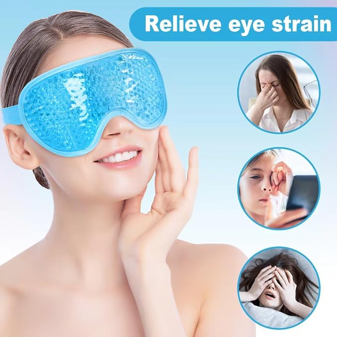 ONLYSKY BEAUTY Cold Eye Mask Cooling Gel Eye-Mask for Dry Eyes, Eye relax and Pressure Release as Gift for women (Blue)-Velvo Beauty