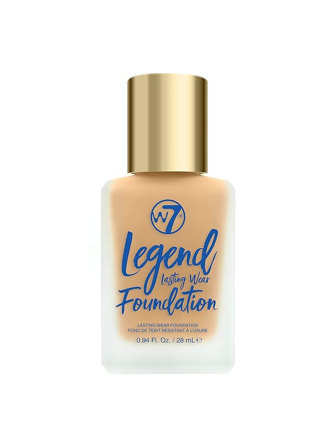 W7 Legend Foundation - Creamy Liquid Foundation for Poreless, Semi-Matte Medium Coverage - 28ml (Butterscotch)-Velvo Beauty
