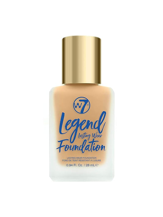 W7 Legend Foundation - Creamy Liquid Foundation for Poreless, Semi-Matte Medium Coverage - 28ml (Butterscotch)-Velvo Beauty