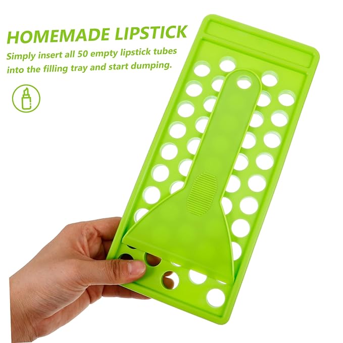 50 Lipstick Filling Mold Lip Balm Filling Spatula Lip Gloss Tray Labels for Tubes Lip Tubes Stand Tray Lip Balm Container Tray Lip Treatment Kit Diy Kit Supplies Manual Plastic-Velvo Beauty