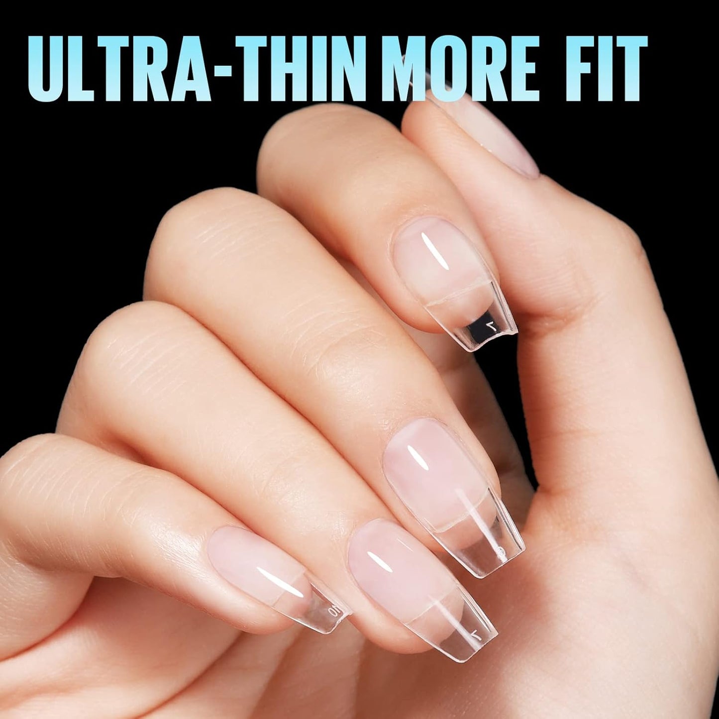 TOMICCA Medium Coffin Nail Tips, 240Pcs Half Matte Nail Tips, 15 Sizes Nail Extension Tips Set, Full Cover Pre Shaped Fake Nails for Beginner and Professional DIY Nail Salon-Velvo Beauty