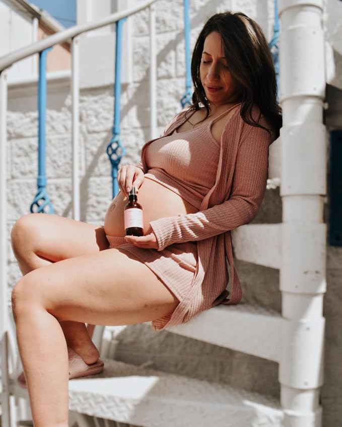 Organic Belly Oil for Pregnancy Stretch Mark Prevention and Treatment Award Winning Anti Stretch Mark Tummy Oil For Pregnancy and Postpartum - Hydrating Bump Serum-Velvo Beauty