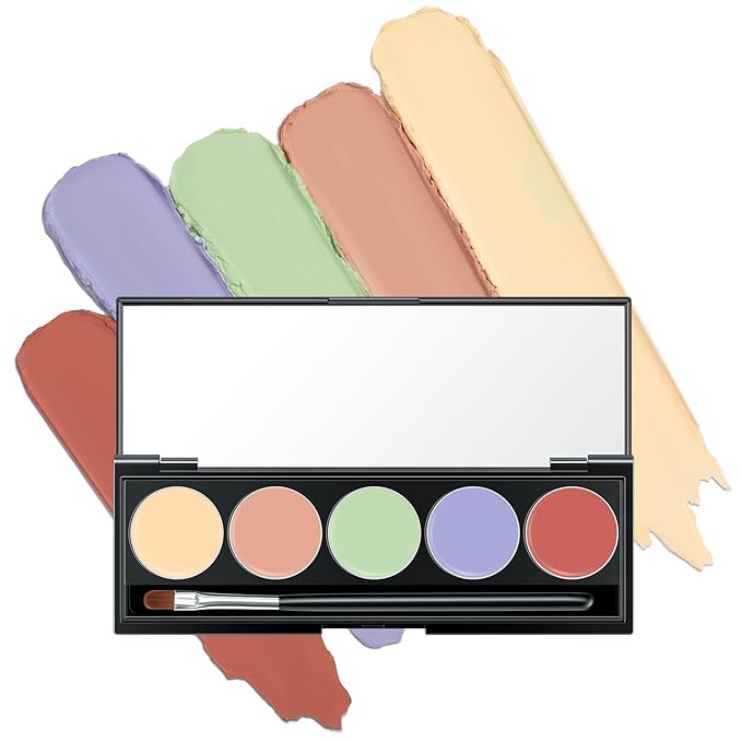 5 In 1 Multi-Use Correcting Concealer Palette,Waterproof Long Lasting Contour Palette,Professional Creamy Concealer Kit for Women,Easy to Create Full Coverage and Natural Finish.#6-Velvo Beauty