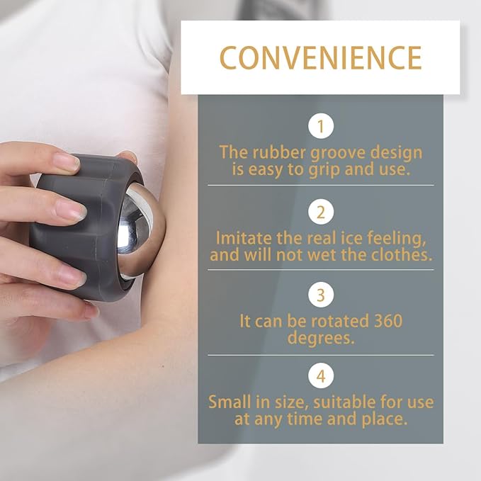 Cryosphere Cold Massage Roller Ball-FSA Eligible-Massage ice Ball, Cold and Hot Massage Ball, Lymphatic Drainage Massager, Massage Roller Ball, Plantar Fasciitis Release Ball-Velvo Beauty