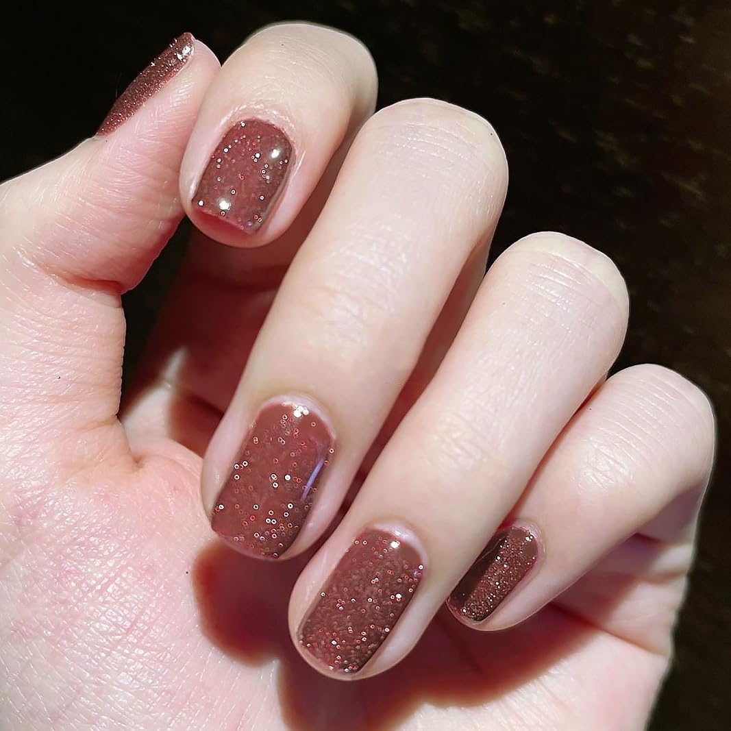 Nail Polish Strips, 32PCS Salon Quality Wraps, Long Lasting Gel Nail Stickers for Women Easy Apply& Remove (Champagne Flames Gold)-Velvo Beauty