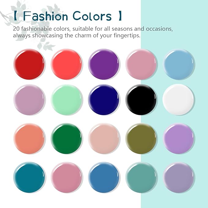 JODSONE 23 PCS Gel Nail Polish Kit with U V Light Popular Color with Durable Base Coat Matte Glossy Top Coat-Velvo Beauty