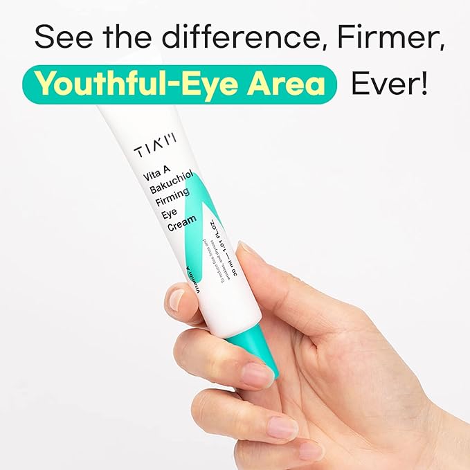 TIAM Vita A Bakuchiol Firming Eye Cream for Wrinkles, Anti-Aging, Dark Circles, and Puffiness, Fragrance-Free Under-Eye Treatment, 1.01 FL.OZ. / 30ml-Velvo Beauty