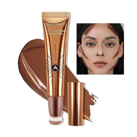 Contour Stick With Cushion Applicator,Liquid Contour Wand,Cream Contour Smooth,Bronzer Stick Lightweight Liquid Bronzer For Face (02#Fair/Medium)-Velvo Beauty