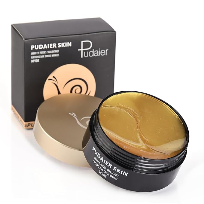 Under Eye Patches for Puffy Eyes, Dark Circles and Wrinkles, 60 Pcs Eye Masks with Rose, Snail and Green Tea Extract to Refresh Your Eye Skin (Snail Extract)-Velvo Beauty