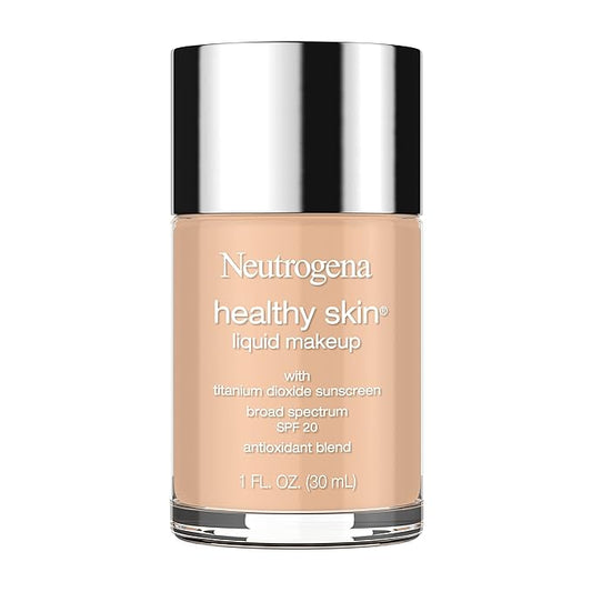 Neutrogena Healthy Skin Liquid Makeup Foundation, Broad Spectrum SPF 20 Sunscreen, Lightweight & Flawless Coverage Foundation with Antioxidant Vitamin E & Feverfew, 105 Caramel, 1 fl. oz-Velvo Beauty