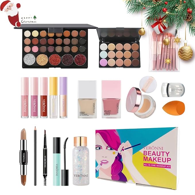 VERONNI All in One Makeup Kit,Eye Face Lips Makeup For Mother's Day,Multipurpose Women's Makeup Sets,Beginners and Professionals Alike (All in one makeup set)-Velvo Beauty