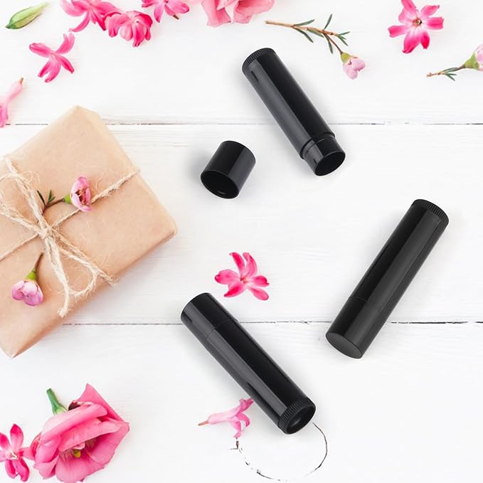 100 Pcs 5.5ml Bulk Empty Lip Balm Tubes Refillable Plastic Lip Gloss Container Travel Lipstick Tubes Chapstick Tubes Holder For DIY Homemade Lip Balm (black)-Velvo Beauty