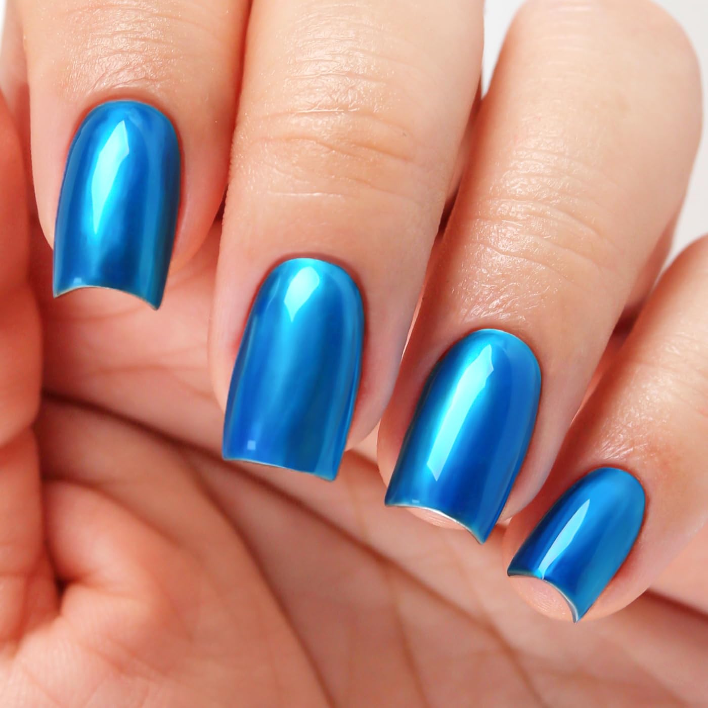 Imtiti Metallic Gel Nail Polish Set, 2 Pcs 10ml Chrome Mirror Shine GEl POlish & Sky Blue Jelly GEL Soak Off UV LED Spring Summer Art Manicure Salon DIY Design Kit-Velvo Beauty