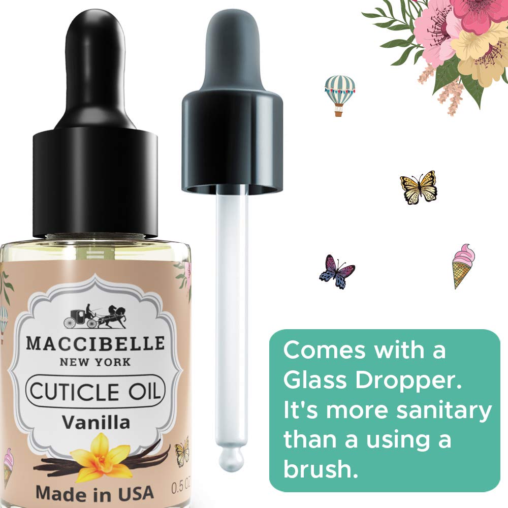 Maccibelle Cuticle Oil 0.5 oz - Heals Dry Cracked Cuticles (Sweet Vanilla, 0.5 Fl Oz)-Velvo Beauty