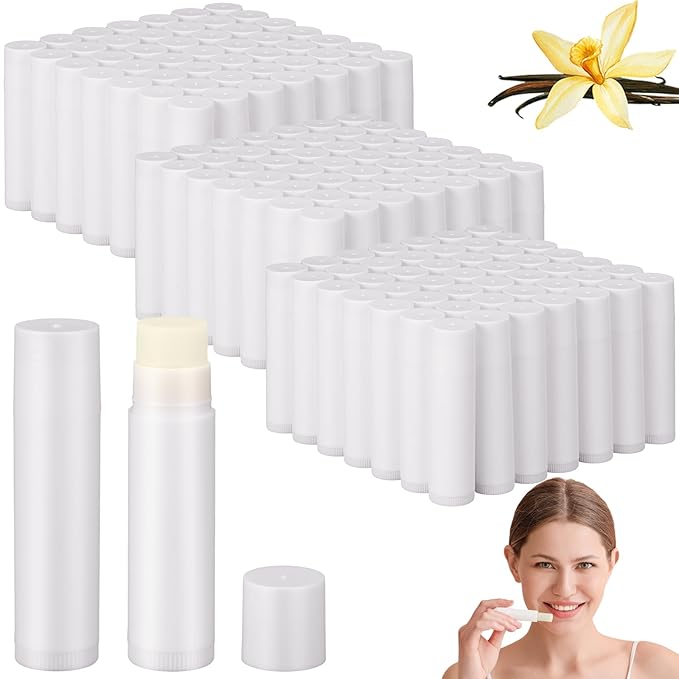 Demissle 300 Pcs Unlabeled Lip Balms Bulk Chapped Stick Blank Mini Lip Balm Gifts Moisturizing Lip Balm Party Favors for Women Homeless Guests Wedding Bridal Shower Baby Shower Favors(Vanilla)-Velvo Beauty