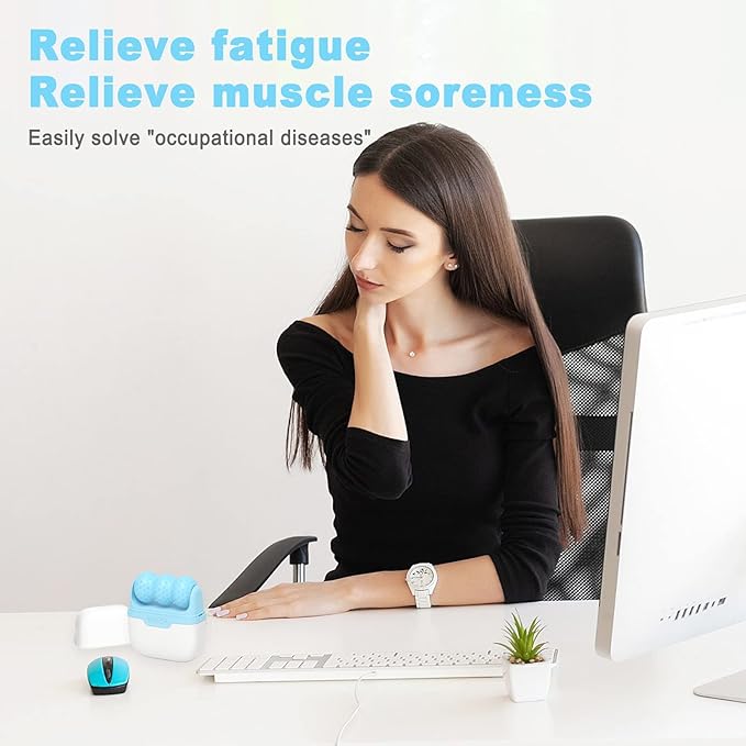 Leeshine Ice Roller for Face and Eyes - Facial Skin Care Tools with 2 in 1 Massage Roller and Travel Case Self Care Gift.Men Women (Blue)-Velvo Beauty