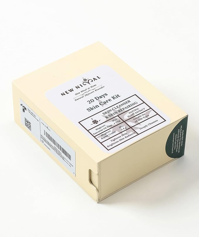 2 Step 20 Days Complete Acne Skin Care Kit.Acne Cleanser Pure Mugwort Essential Oil Soap Face Wash-Cleanse, Hydrate,Moisturize,Harmonize for Restored Skin Balance-1Pcs,120g-Velvo Beauty