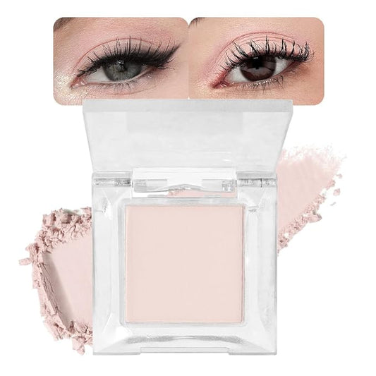 Eyeshadow Single Matte, High-Pigment Monochrome Eye Shadow Pressed Powder, Everyday Velvety Silky Eye Makeup Looks, Professional Long-Lasting Waterproof Single Eyeshadow Palette, Light Nude 01-Velvo Beauty