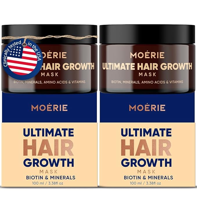 Moerie Hair Growth & Repair Mask - Restorative, Vegan-Friendly Treatment for Longer, Thicker, Fuller Hair - 100ml, 2 pack-Velvo Beauty