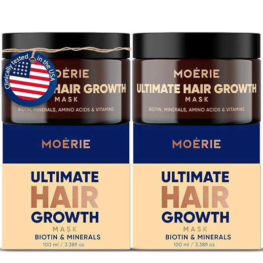 Moerie Hair Growth & Repair Mask - Restorative, Vegan-Friendly Treatment for Longer, Thicker, Fuller Hair - 100ml, 2 pack-Velvo Beauty