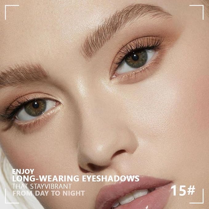 Powder Eyeshadow Quad, Beige Nude Taupe Brown Matte Eye Shadow Palette Makeup, Neutral Vegan Shimmer Quads Eye Shadow Palette for Older Women Pigmented Waterproof, paleta de sombras de ojos, 15-Velvo Beauty