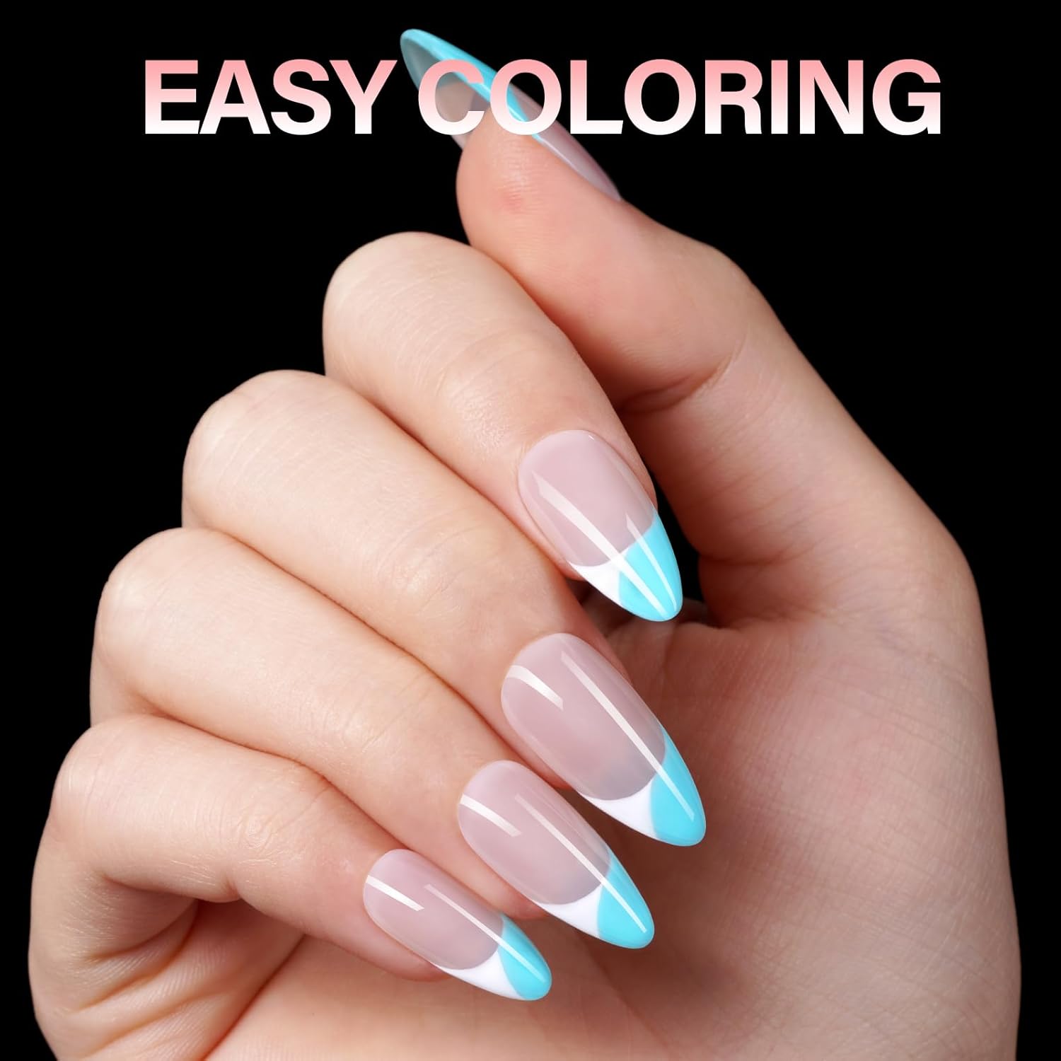 AILLSA Medium Almond Nail Tips Pre-Shaped Acrylic Nails Tips Half Matte Full Cover Tips Clear Gelly Press on Flase Nail Tips for Extension Nail Manicure Home DIY 216PCS 12Sizes-Velvo Beauty