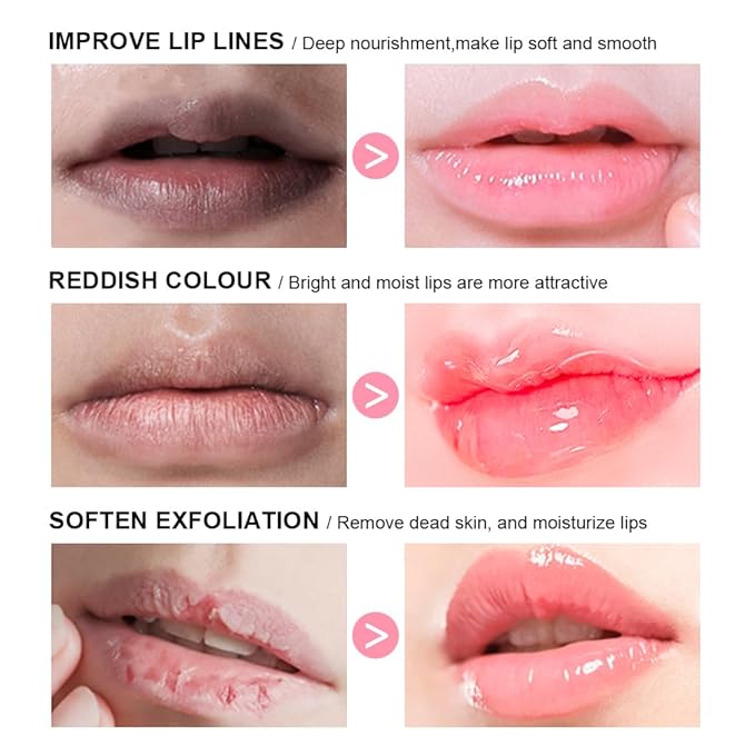 4Pcs Lip Glowy Balm | Lip Sleeping Mask | Plumping Lip Gloss | Tinted Lip Balm (Grape, Peach, Berry, Grapefruit)-Velvo Beauty