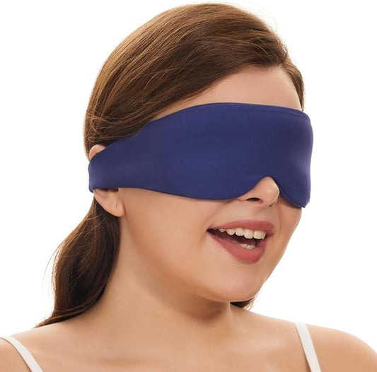 ALASKA BEAR Sleep Mask for Side Sleepers Patented Design, Cup-Shaped and Extra-Soft, 100 Blackout Eye Mask Shades Cover for Men and Women Home or Travel, Machine Washable, Colbot Blue-Velvo Beauty