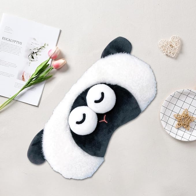 PERFECTSIGHT Sleep Eye Masks, Cute Plush Sleep Eye Cover Lightweight Adjustable Eyeshade Faux Fur Mask Cover for Women Men Sleep Travel Nap (Sheep)-Velvo Beauty