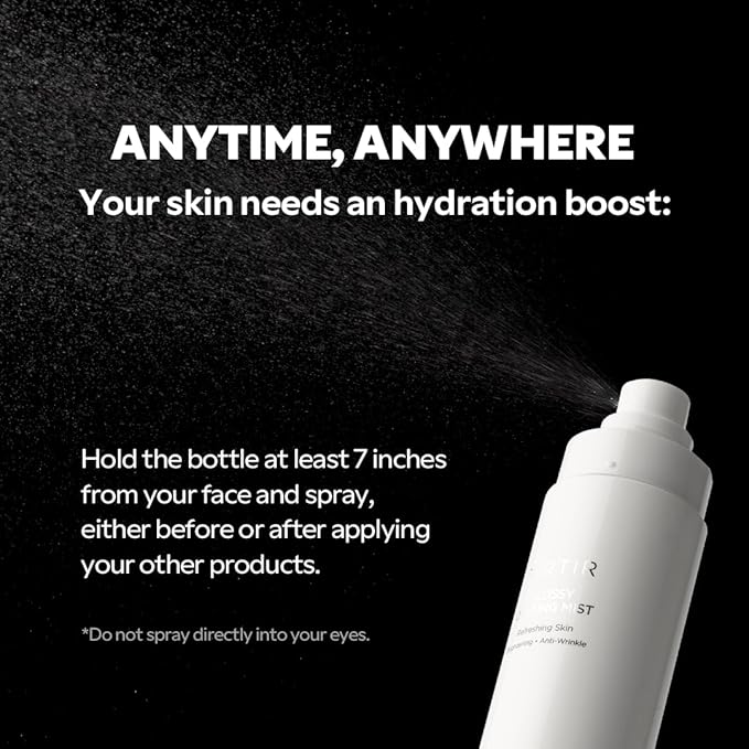 TIRTIR Glossy Coating Mist 3.38 fl. oz, Illuminating Polyglutamic Acid Face Mist for Fresh, Glowing Skin,Cooling, Soothing, Makeup Prep Spray-Velvo Beauty