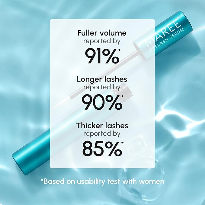 MAREE Eyelash Serum To Grow Lashes & Brows - Eye Lash Serum for Eyelash Growth Without Prostaglandin - Rapid Enhancing Lash Growth Eyebrow Boost Oil - Sérum De Pestañas Suero Para Pestañas Crecimiento-Velvo Beauty