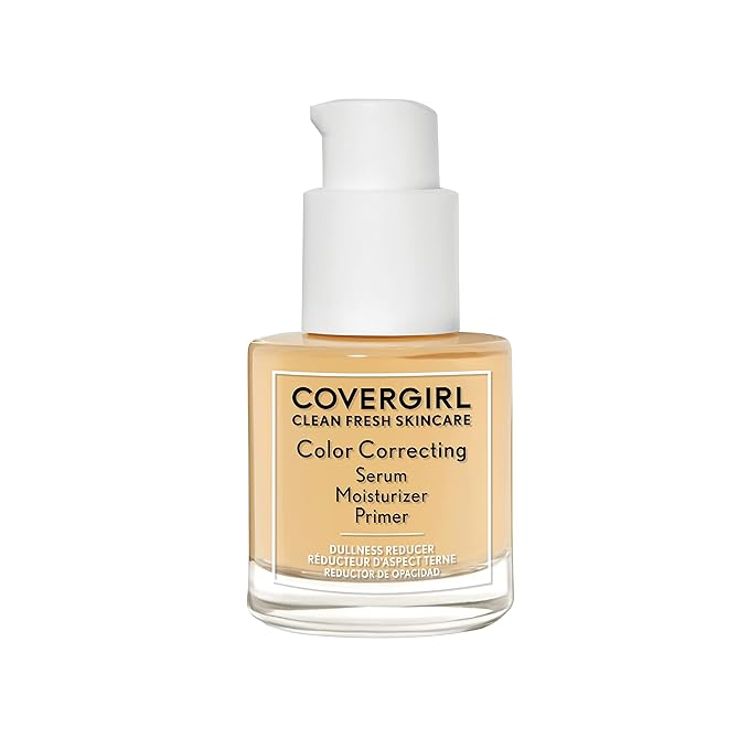 COVERGIRL Clean Fresh Color Correcting Serum + Moisturizer + Primer – Moisturizer, Face Primer, Covergirl Skincare, Vegan Formula – Medium, 30ml (1.0 fl oz)-Velvo Beauty