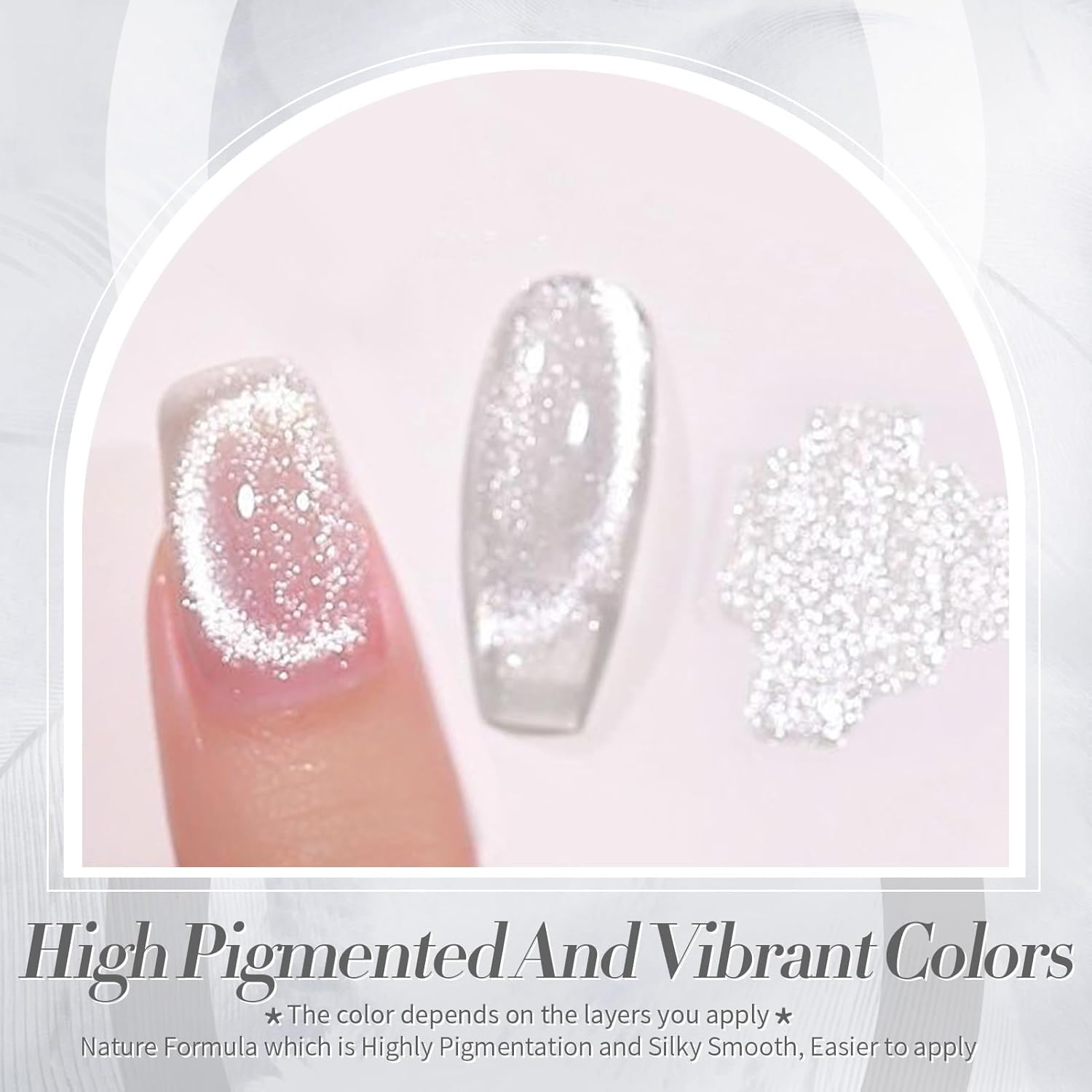 Born Pretty Cat Magnetic Eye Gel Nail Polish, Holographic Glitter Super Shine Gel Nail Polish Soak Off Led Nail Polish Nail Art Gel Manicure Salon DIY Gifts 15ML-Velvo Beauty