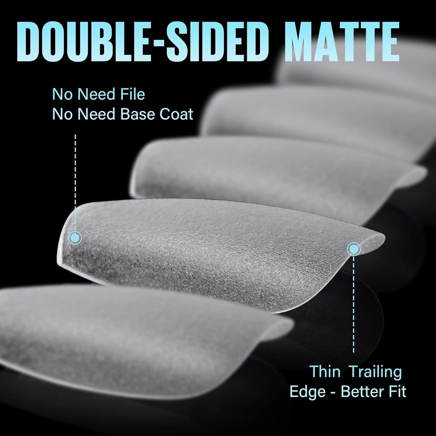 TOMICCA Short Coffin Nail Tips, 15 Sizes Full Cover Double Sided Matte Gel Nails, 240Pcs Acrylic Soft Pre Shaped Nail Tips Set for Nails Professional-Velvo Beauty