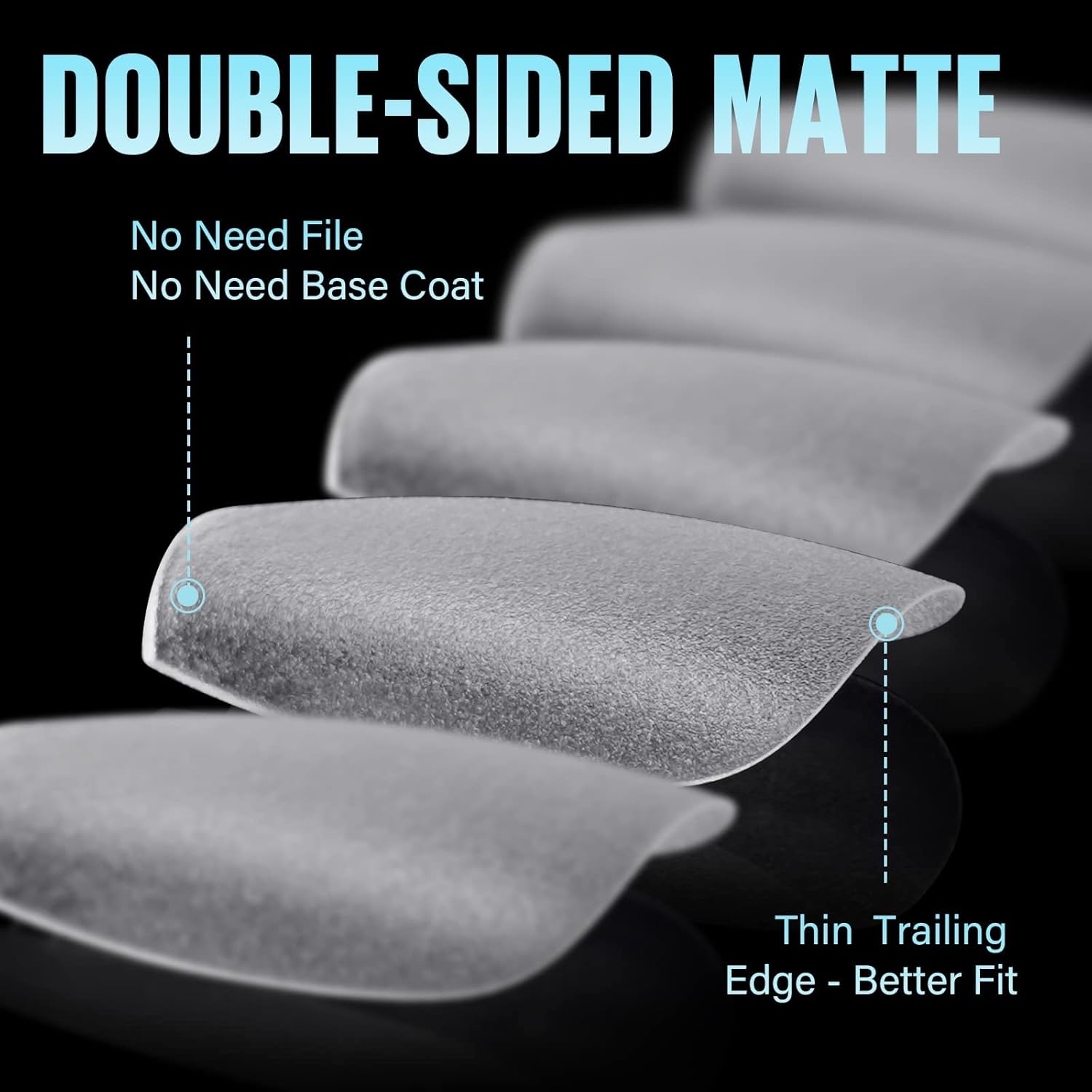 TOMICCA Short Coffin Nail Tips, 15 Sizes Full Cover Double Sided Matte Gel Nails, 240Pcs Acrylic Soft Pre Shaped Nail Tips Set for Nails Professional-Velvo Beauty