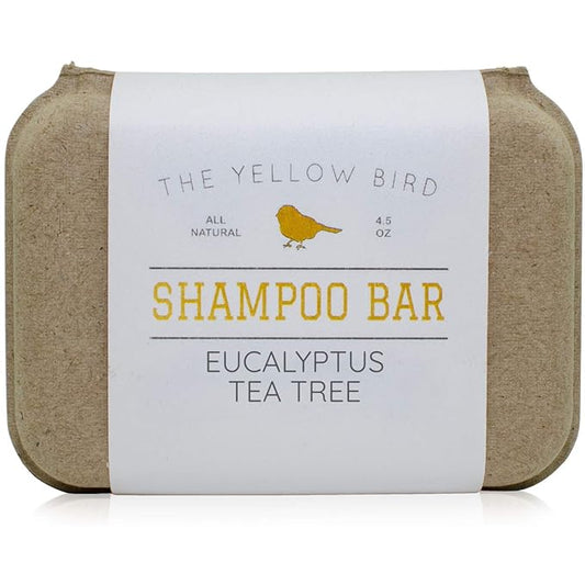The Yellow Bird Eucalyptus Tea Tree Shampoo Bar. All Natural & Organic Ingredients. Sulfate Free, Detergent Free, Color Safe, and Silicone Free. Vegan, Plastic Free, Zero Waste Shampoo Soap-Velvo Beauty