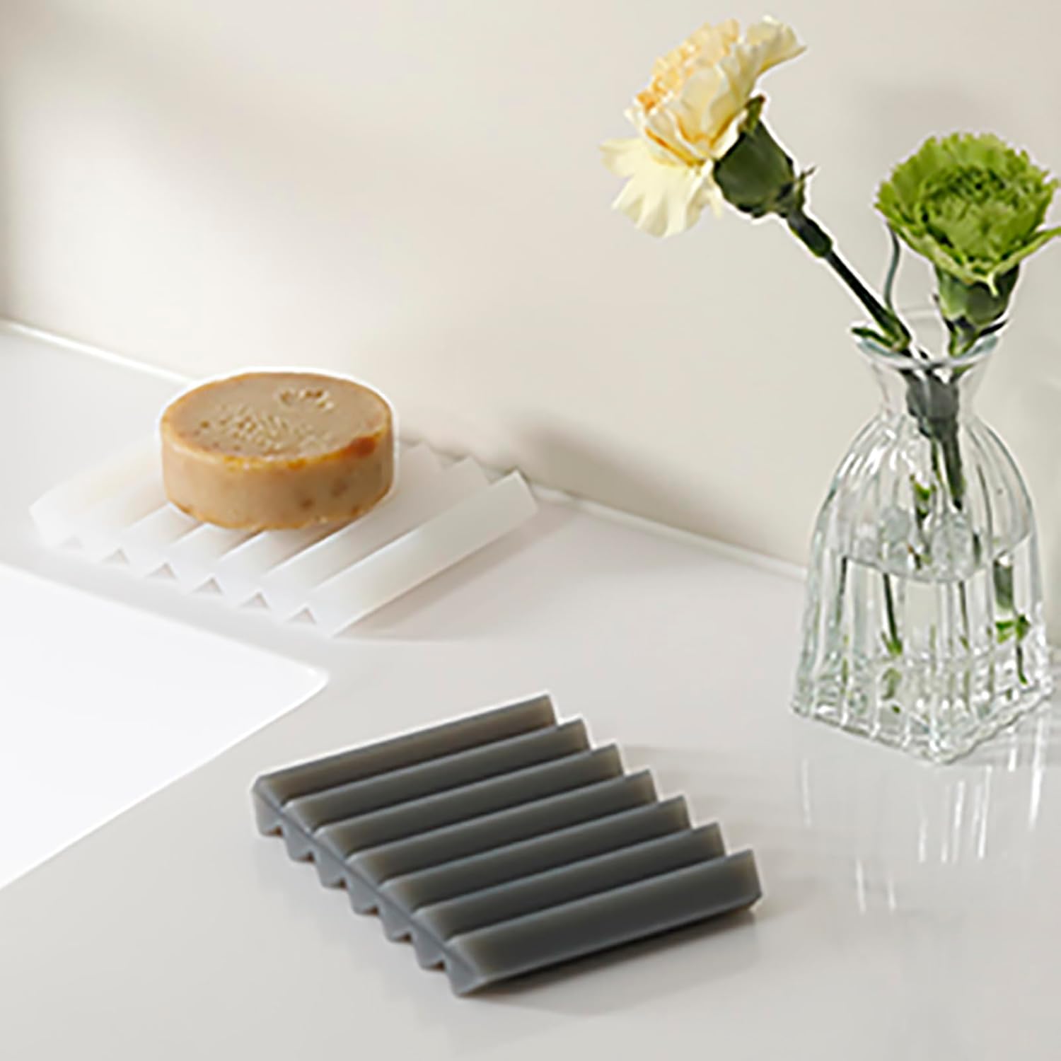 SHIMOYAMA Paint Brushes Holders, 2 Pack, Zigzag Soap Dish, Soap Holder for Watercolor Paintbrush, Bathroom, Black-Velvo Beauty