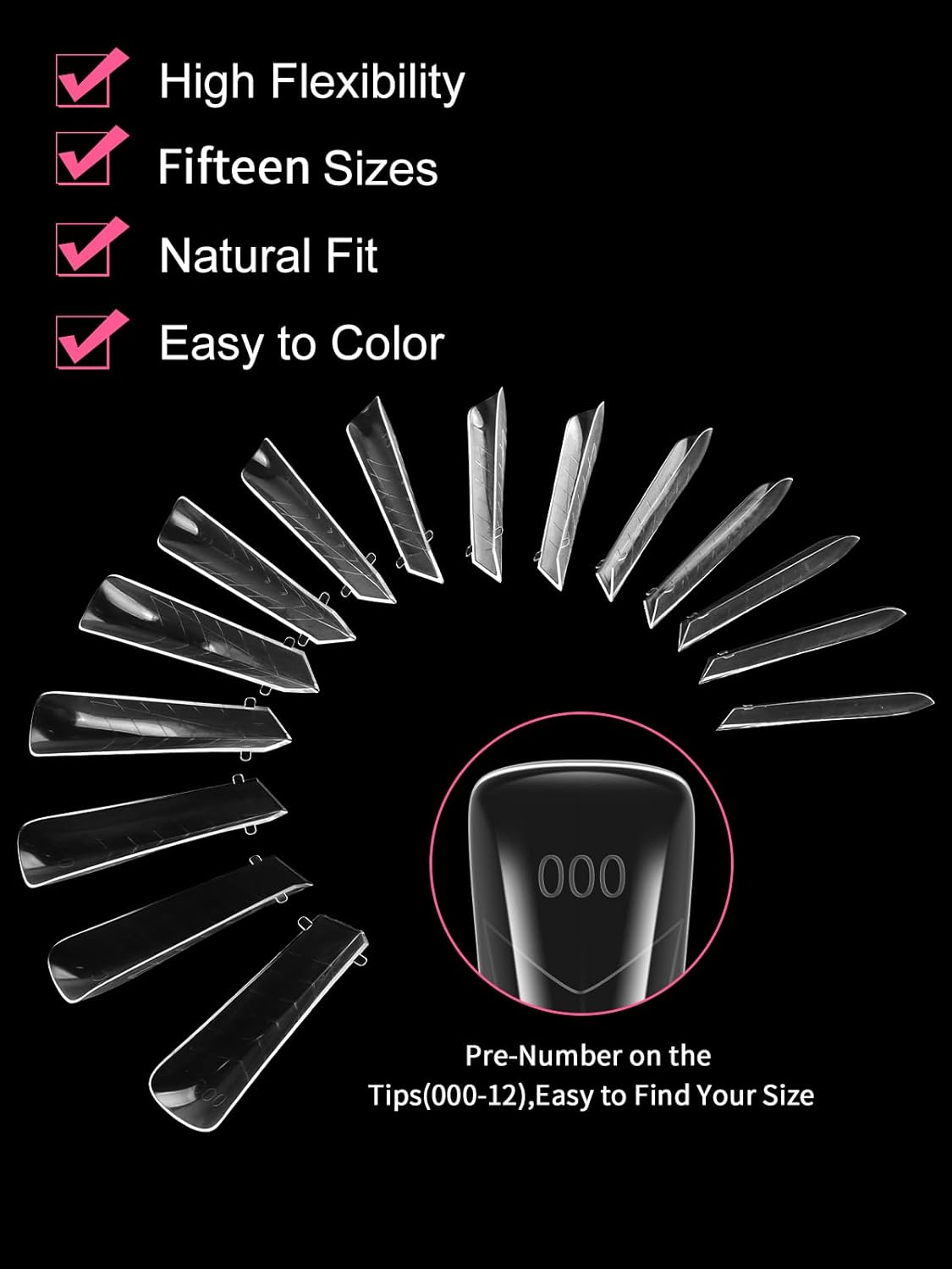 EBANKU Dual Nail Forms for Poly Extension Gel, 150 PCS Clear Claw Nail Molds Reusable 15 Sizes Nail Extension Forms for Builder Gel Manicure Design Salon DIY-Velvo Beauty