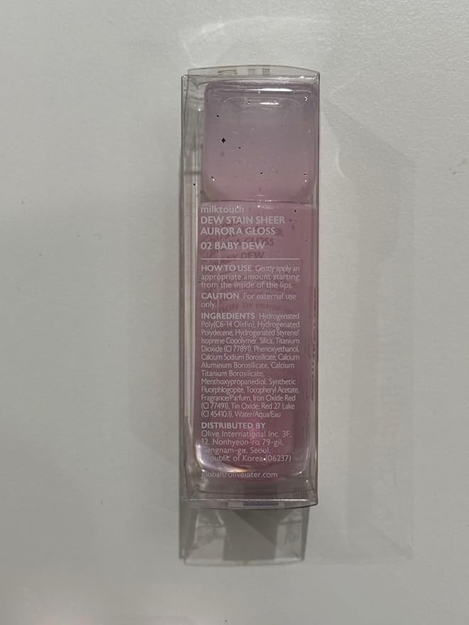 MILKTOUCH Dew Stain Sheer Lip Gloss (02 Baby Dew, 0.14 Fl Oz (Pack of 1))-Velvo Beauty