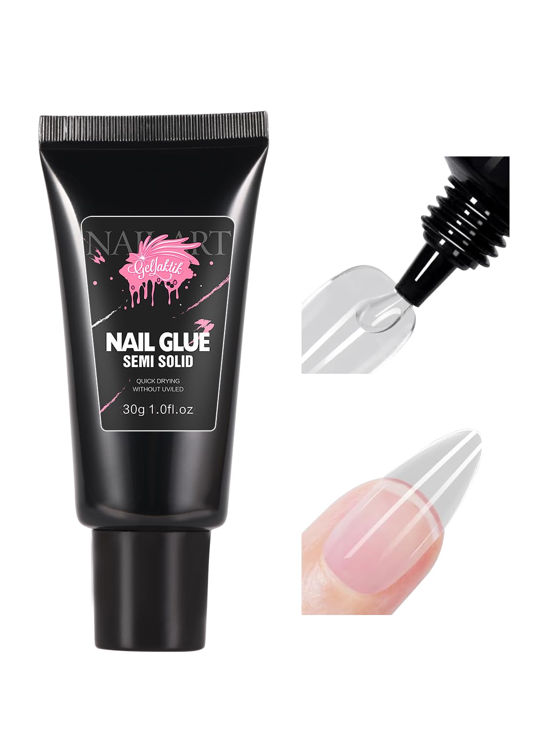 30ML Strong Nail Glue for Press On Nail Tips, Glue Gel for False Nails Fake Acrylic Nail, Upgraded Quick Drying, No Lamp Needed, Long Lasting-Velvo Beauty