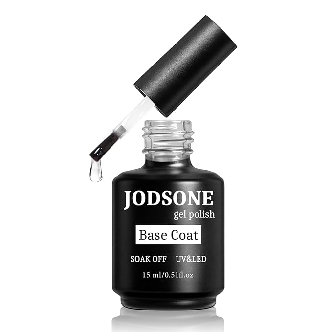 JODSONE 15ML Base Coat Gel Nail Polish Gel Glossy Quick Drying Durable Soak Off Clear No Wipe-Velvo Beauty