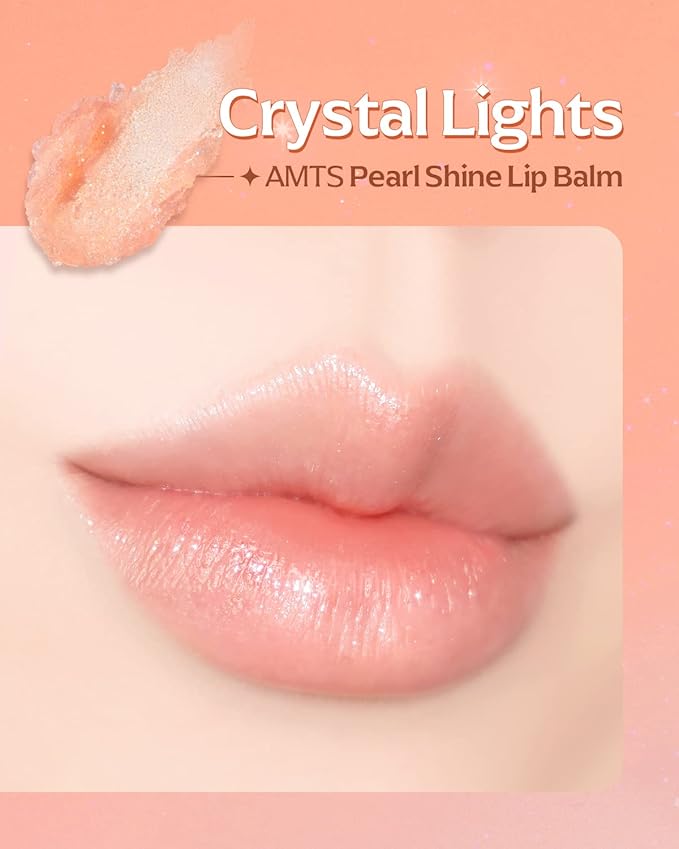 AMTS Tinted Lip Balm - Crystal Lights | Hydrating Glitter Lipstick | Pearl Shimmering Daily Lip Makeup for dry, cracked, chapped lips | korean beauty Moisture Lip Tint-Velvo Beauty