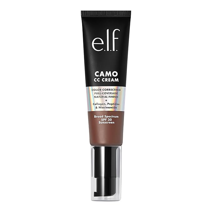 e.l.f. Camo CC Cream, Color Correcting Medium-To-Full Coverage Foundation with SPF 30, Rich 620 W, 1.05 Oz (30g)-Velvo Beauty