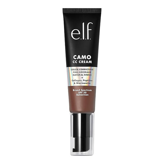 e.l.f. Camo CC Cream, Color Correcting Medium-To-Full Coverage Foundation with SPF 30, Rich 620 W, 1.05 Oz (30g)-Velvo Beauty