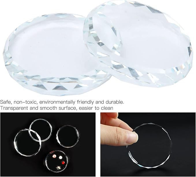 Nail Art Palette, 2pcs Nail Art Palettes Color Mixing Tool for DIY Makeup Mixing Palette Drawing Color Dish Toning Glass Nail Tips Painting Tray False Eyelash Glue Hold Makeup Pallet-Velvo Beauty