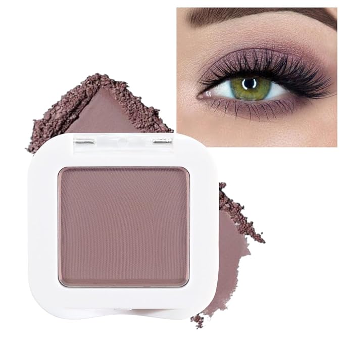 evpct Mauve Taupe Matte Single Eye Shadow Palette Makeup for Older Women, Plum Lavender Purple Natural Cream Eyeshadow Palette for Green Eyes, High Pigment Mini Monochrome Eyeshadow Sombra Para Ojos-Velvo Beauty