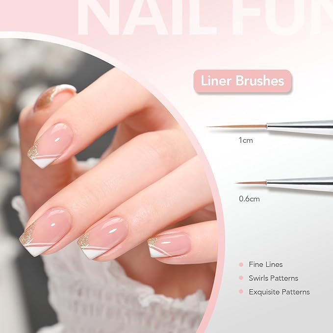 GAOY 6 Pcs Nail Art Brushes, Nail Design Tools for Nail Detail Painting, French Liner and Dotting Pens for Nail DIY-Velvo Beauty