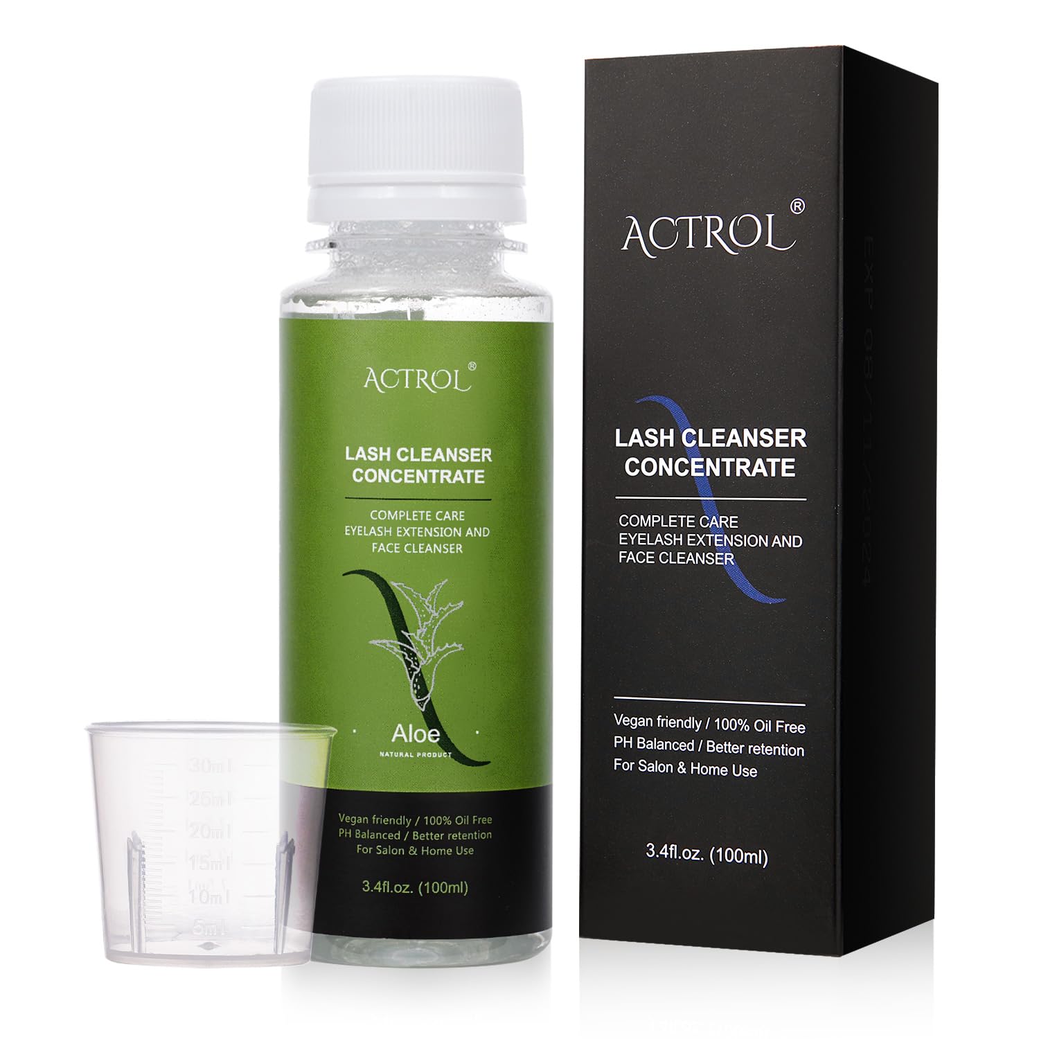 Eyelash Shampoo Concentrate 100ml Lash Extensions Cleanser Concentrate Aloe Foaming Shampoo DIY Paraben & Sulfate Free Wash for Extensions Lashes with Salon Home Care-Makes-Velvo Beauty